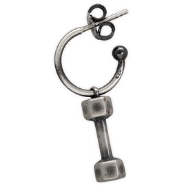 Sterling Silver Earring for Men Hoop Earring with Charm Men Earring Huggie Hoop Earring Men Jewellery Gift for Men Gift Dumbbell Small Hoop