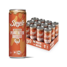 Spylt - High Protein, Caffeinated Chocolate Milk, Workout Recovery & Energy Boost, Sugar Free, Lactose Free - 12 Pack Beverage - Specification: Peanut Butter Chocolate
