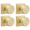 goldenwarm Gold Dummy Door Knobs, Zinc Alloy Square Ball Brushed