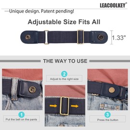 No Buckle Stretch Belt for Women/Men—2 Pack Elastic Invisible Belt for Jeans, B-blue+blue, Fits 2 loop size 4"-7"