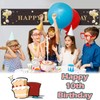 PAKBOOM Happy 10th Birthday Backdrop Black Photo Background Banner Cheers