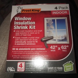 Frost King 4-PACK Interior Indoor Window Insulation Kit 42"X62"