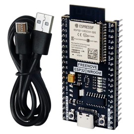 Freenove ESP32-WROOM Board, Dual-core 32-bit 240 MHz Microcontroller, Onboard Wireless, Python C Code, Example Projects Tutorial