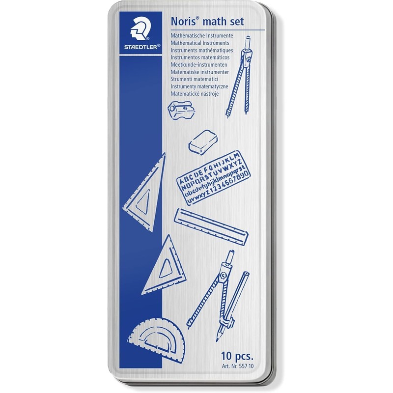STAEDTLER 557 10 Noris Math Set with Storage Box -