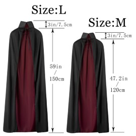 SZCXTOP Unisex Vampire Witch Stand Collar Cape,Women's Halloween Costumes Cosplay Masquerade Party Reversible Cloak (Wine Red, L/59in for Adults)