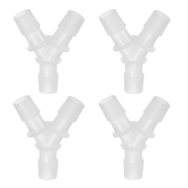 PATIKIL 5/8" Plastic Hose Barb Fitting, 4 Pack Y Shaped 3 Way Equal Barbed Joint Splicer Mender Union Coupler Adapter 2.9 Inch for Gas Liquid Air Line Tubing Pipe