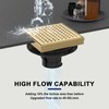 6 Inch Square Shower Drain | Brushed Gold Shower Drain
