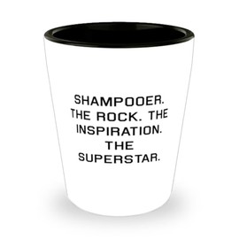 Unique Shampooer Gifts, SHAMPOOER. THE ROCK. THE INSPIRATION. THE, Sarcastic Birthday Shot Glass Gifts For Men Women From Boss, Hair care, Conditioner, Hair products, Beauty products, Gifts for her,
