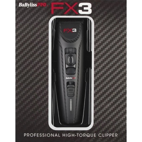 BaBylissPRO FX3 Professional High Torque Barber Clipper Black FXX3CB NEW