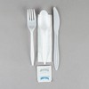 KitchenDine 100 Pack Medium Weight Wrapped white Plastic Cutlery Pack