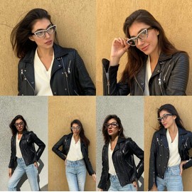 Freckles Mark Bedazzled Rhinestone Bling sunglasses for Women Sparkly Diamond Glasses Vintage Retro Cat Eye (Clear Lenses)