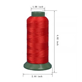 Heavy Duty Bonded Nylon Threads 1000 Yards T135#138 Size 420D/3 for Leather Denim Hand Machine Craft Shoe Bag Repairing (Red)