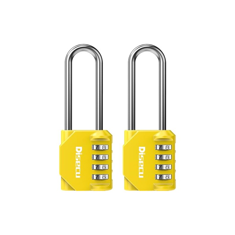 2 Pack disecu 2.6 Inch Long Shackle Combination Lock, 4