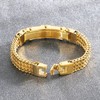 Klapgo Gold Stainless Steel Bracelet for Men with Cubic Zirconia,