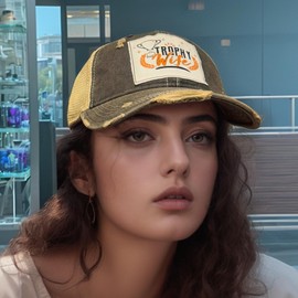 Popfizzy Funny Trophy Wife Hat for Women, Bride Baseball Hat, Bride and Groom Hat, Gift for Wife, Engaged Gift (Trophy Wife)