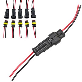 2 Pin Electrical Connector Plug 12V Waterproof Connector 5 Pieces Wire Male Female Wire Cable Connector Plug for Car Boat Motorcycles