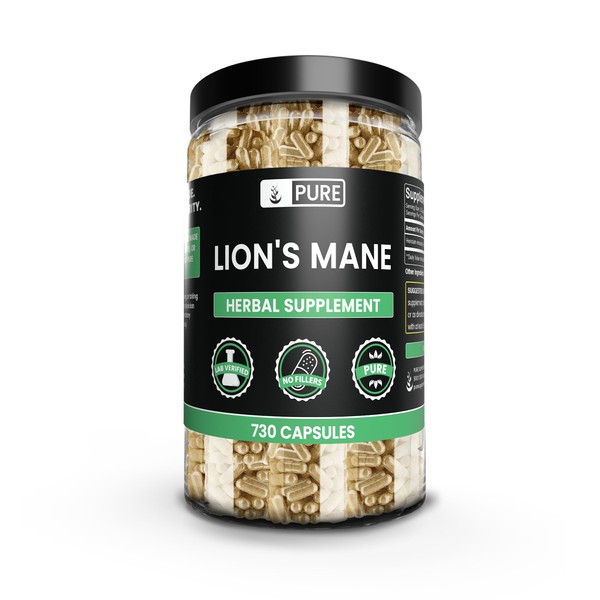 PURE ORIGINAL INGREDIENTS Lion's Mane (730 Capsules) No Magnesium or