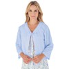 Slenderella Ladies Waffle Knit Ribbon Tie Bed Jacket 3/4 Sleeve