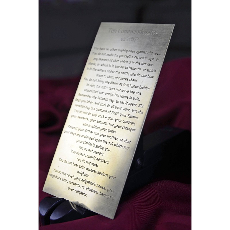 Idaho Sky 10 Commandments Engraved on Solid Brass, Ten Commandments,