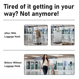 KCLROEO Luggage Hook & Luggage Straps for Suitcases – Travel Accessories & Travel Essentials, Carry-On Bag Holder for Jackets & Backpacks, Hands-Free for Travel, Business Trips & Flight Attendants