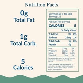 Maine Coast Sea Vegetables Organic Dulse Granules With Garlic Shaker | Seaweed Seasoning | Rich in Iodine | North Atlantic Harvested | Great for Salads ,Soup & Smoothies | 1.5 oz (Pack of 1)