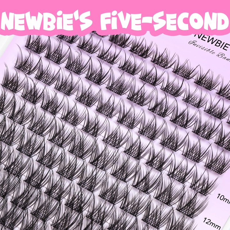 VEYESBEAUTY Lash Clusters Individual Eyelash Extensions Thin & Invisible Band
