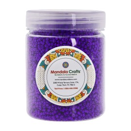 Mandala Crafts 2mm 11/0 Small Glass Seed Beads for Jewelry Making, 13000 Purple Tiny Mini Pony Beads for Waist Chains, Bracelet Making, and DIY Crafts