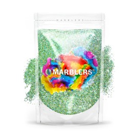 MARBLERS Holographic Glitter [Unicorn Green] 3oz (85g) | Fine | Non-Toxic, Vegan, Cruelty-Free | Face, Body, Eyeshadow, Hair, Festival, Party Makeup | Nail Art, Polish | Resin, Tumbler, Slime, Craft