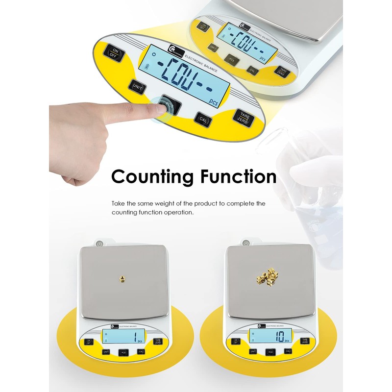 CGOLDENWALL Precision Lab Scale 5000gX0.01g Analytical Electronic Balance Digital Laboratory