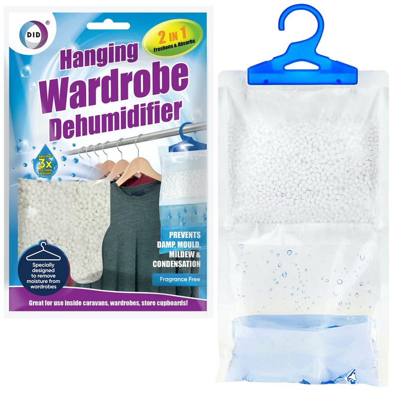 x5 Disposable Wardrobe Dehumidifier Hanging Bags - Specially Designed to