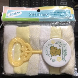 Little Mimos 6 Piece Bath Set Baby Infant Hooded Towel Washcloth Yellow Duck Boy Girl NEW - Yellow