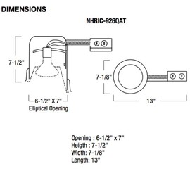 Nora Lighting NHIC-926QAT Quick Connect IC Air-Tight 6 Inch Sloped Ceiling Housing