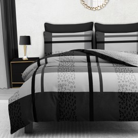 DEKORO Single Duvet Cover Set - Doublesided Single Duvet Set - Premium Microfiber Bedding Set - Quilt Cover Set Single - Ultrasoft Hypoallergenic Duvet Cover Sets Grey