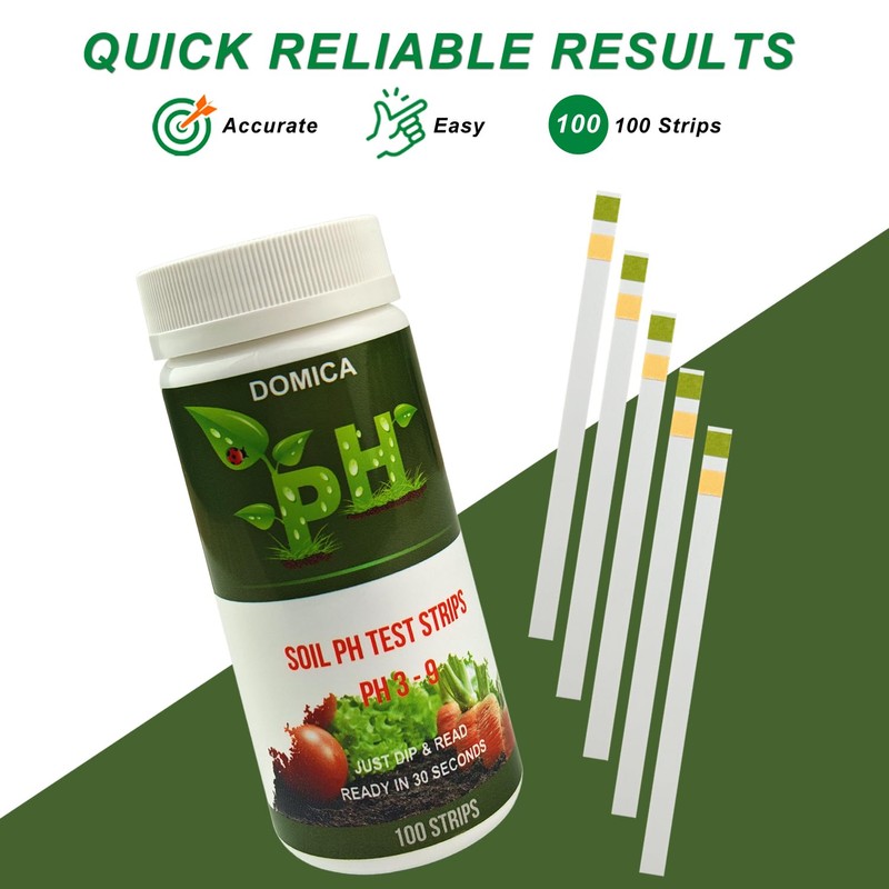 100 Soil pH Test Strips (pH 3-9) Soil Testing Paper,