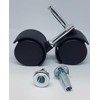 Pack of 4 Twin Nylon Wheel Castors, Socket Grip Neck