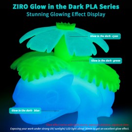 ZIRO PLA Glow Filament 1.75mm, 3D Printer Filament PLA, Glow in The Dark PLA Luminous, Strong Glow Effect 1KG(2.2lbs) Spool, Dimensional Accuracy +/- 0.03mm, Fit Most FDM 3D Printers, Cyan