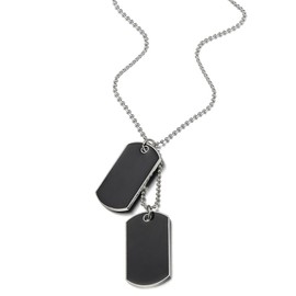 COOLSTEELANDBEYOND Men's Dog Tag Pendant with Enamel and 70 cm Steel Ball Chain, Alloy, metal, Non-applicable