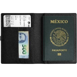Macassar Kit Portapasaporte Personalizable con 193 Pins Metálicos de Banderas del Mundo, Con Compartimentos para Tarjetas y Boletos, Accesorio de Viaje Ideal para Regalo Negro