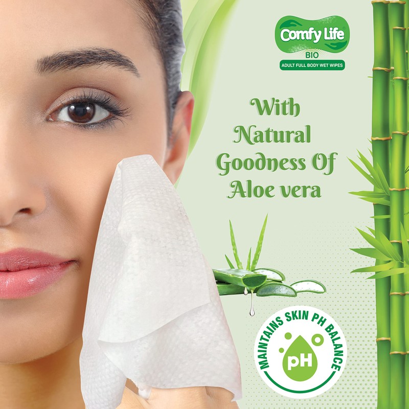 Comfy Life Biodegradable Adult Full Body Wet Wipes Large Luxury