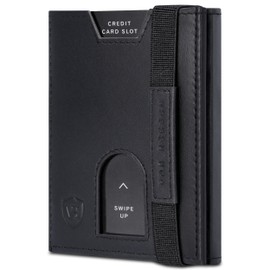 Von Heesen Slim Wallet – 14 Cards – RFID Protection – Made in Europe – With & Without Coin Compartment – for Men and Women (Available in 9 Colours) Black