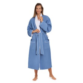 MONARCH Plush Lined Microfiber Bath Robe for Women or Men - Super Soft, Durable Luxury Spa, Resort & Hotel Bathrobe, Generously Sized (Unisex) Cypress