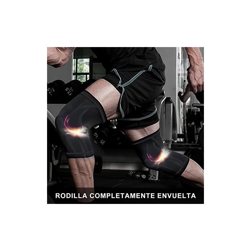 DQST - 1 Par de Rodilleras Deportivas, Rodilleras Elásticas Antideslizantes,