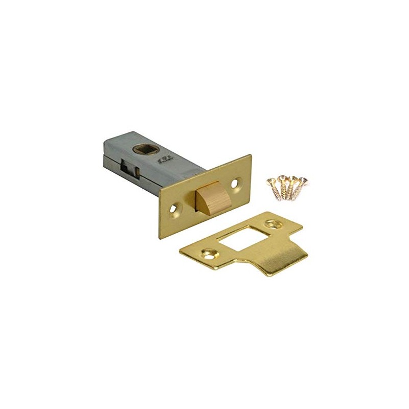 Merriway BH04261 75mm (3 inch) Brassed Tubular Mortice Latch