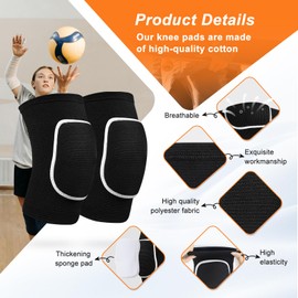 HISFFOG Volleyball Knee Pads for Dancers, Soft Breathable Knee Pads for Men Women Younth Girls Kids Knees Protective, Knee Braces for Volleyball Football Dance Yoga Wrestling Running Cycling