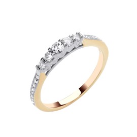 Old English Jewellers 9ct Yellow Gold on Silver 5 Stone Eternity Ring - size J to V (M)