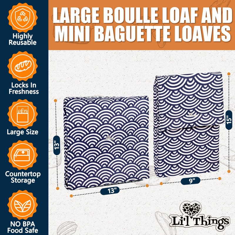 Li'l Things Eco-friendly Reusable Beeswax Bread bags | Set of