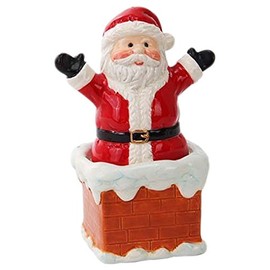Attractives Santa On Chimney Ceramic Salt Pepper Shakers