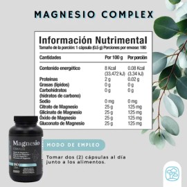 Magnesio Complex: 4 Tipos de Magnesio para Energía y Equilibrio (180 Cápsulas) Momosie
