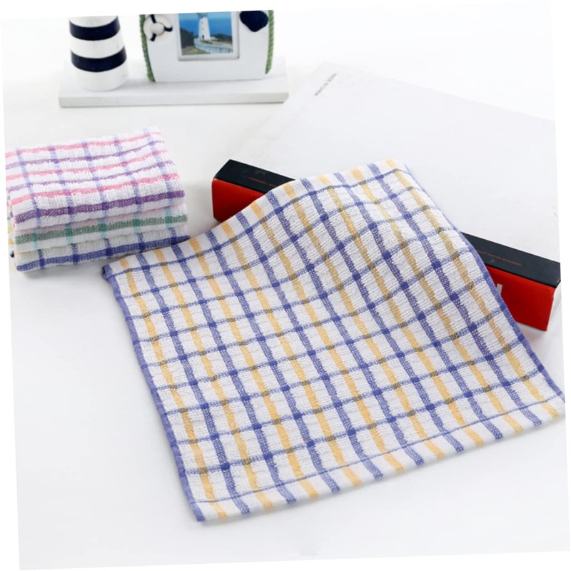 VILLFUL Cotton Yarn Lint- Plaid Dishcloth Non-Stick Kitchen Towel Absorbent