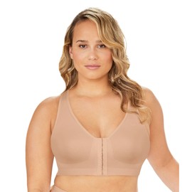 EXQUISITE FORM 9601000 Women's Fully Seamless Wireless Full Coverage Bra with Front Closure Nude